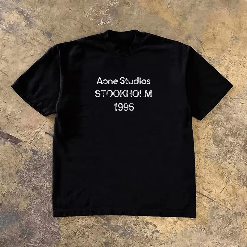 2025 été Style coréen à manches courtes impression T-Shirt hommes coupe ajustée col rond ample polyvalent décontracté Streetwear T-Shirt haut