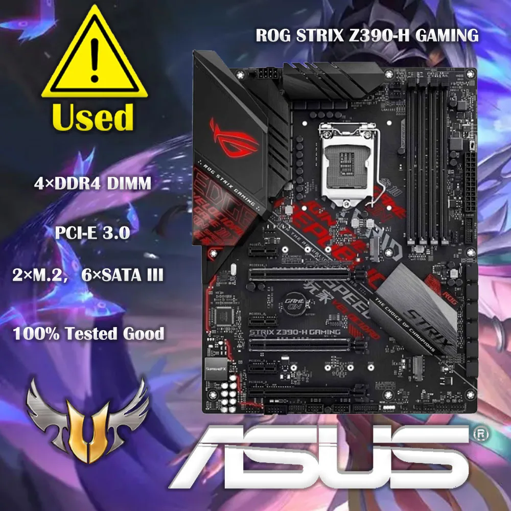 ASUS-ROG Placa-mãe de jogos, Strix Z390-H, Intel 8ª e 9ª geração, ATX DDR4 DP HDMI, M.2 USB 3.1, LAN Gigabit Gen2, LGA1151