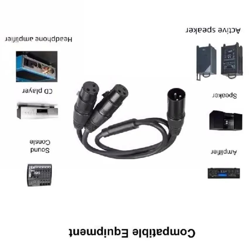 

1/3/5PCS 0.5m All-copper Audio Cable 1male 2female Adapter Cable XLR