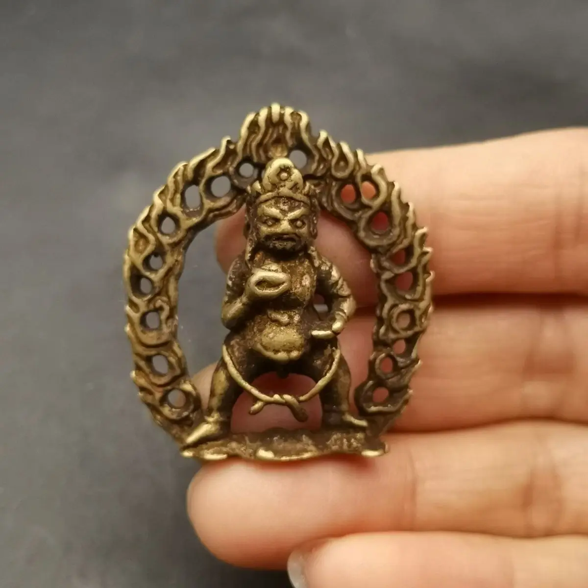Vintage Jambhala Pendant with Flame Halo Statues Figurines Lucky Ornaments Home Decoration gifts