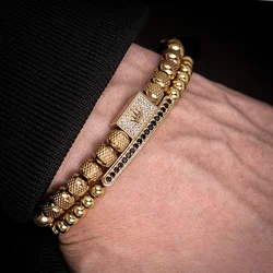 Personalizado charme pulseira para homens, 2pcs por conjunto