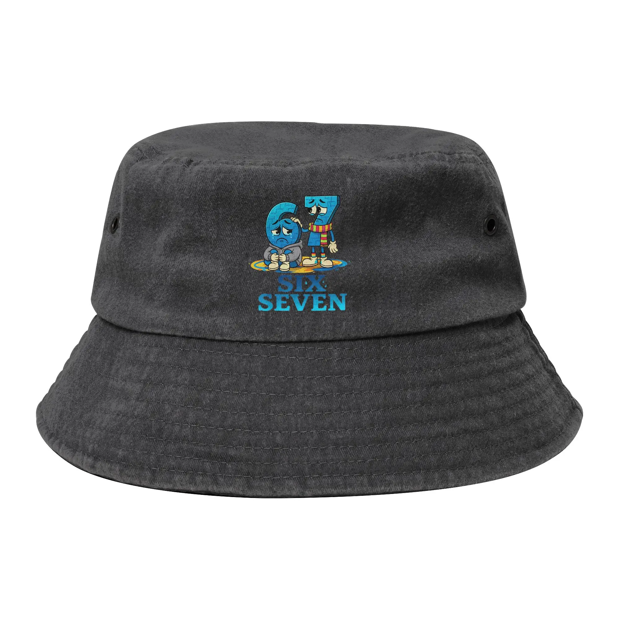 Sad 6 7 Six Seven 67 Meme Bucket Hat Unisex Sport  Distressed Washed Fishing Caps Headwear Bob