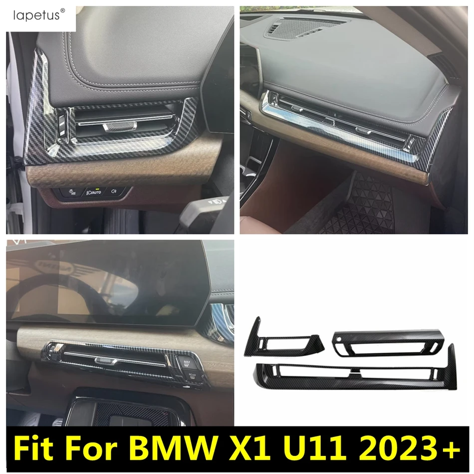 

For BMW X1 U11 2023 2024 Accessories Carbon Fiber Car Interior Decoration Central Control Air AC Vents Outlet Panel Cover Trim