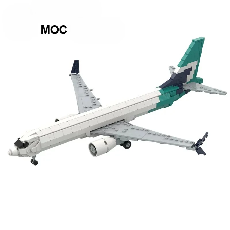 Scale Model Boeing 737 MAX 8 Passenger Plane Aircraft Model Building Bricks War Equipment Modular Technology Gifts Assemble Toys