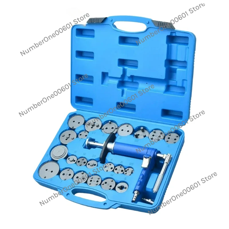 23pcs Pneumatic Air Rear Disc Brake Wind Back Tool Caliper Piston Pad Compressor Set