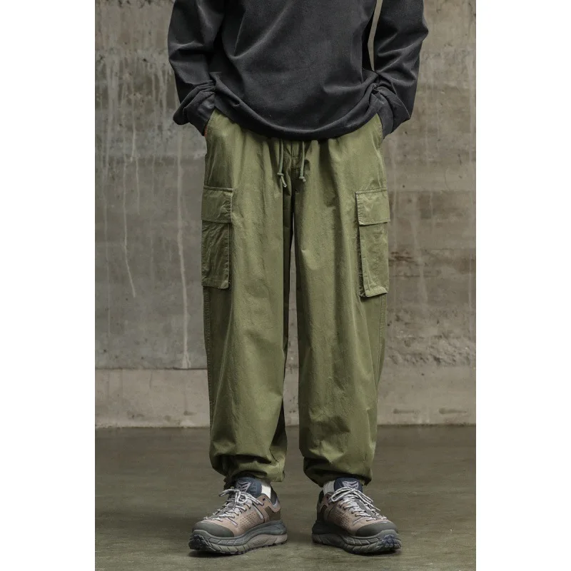 

Autumn and Winter New Men's Simple Straight Pants Spring Micro-elastic Loose Overalls Loose Casual Pants