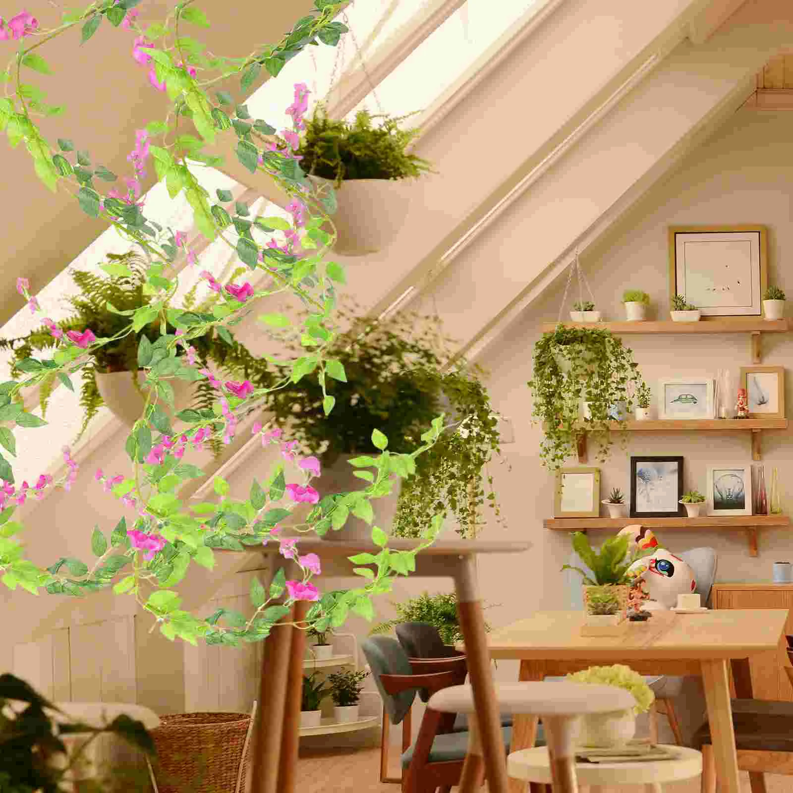 

Household Simulated Wisteria Strips Artificial Vines Plant Plastic Hanging Flowers