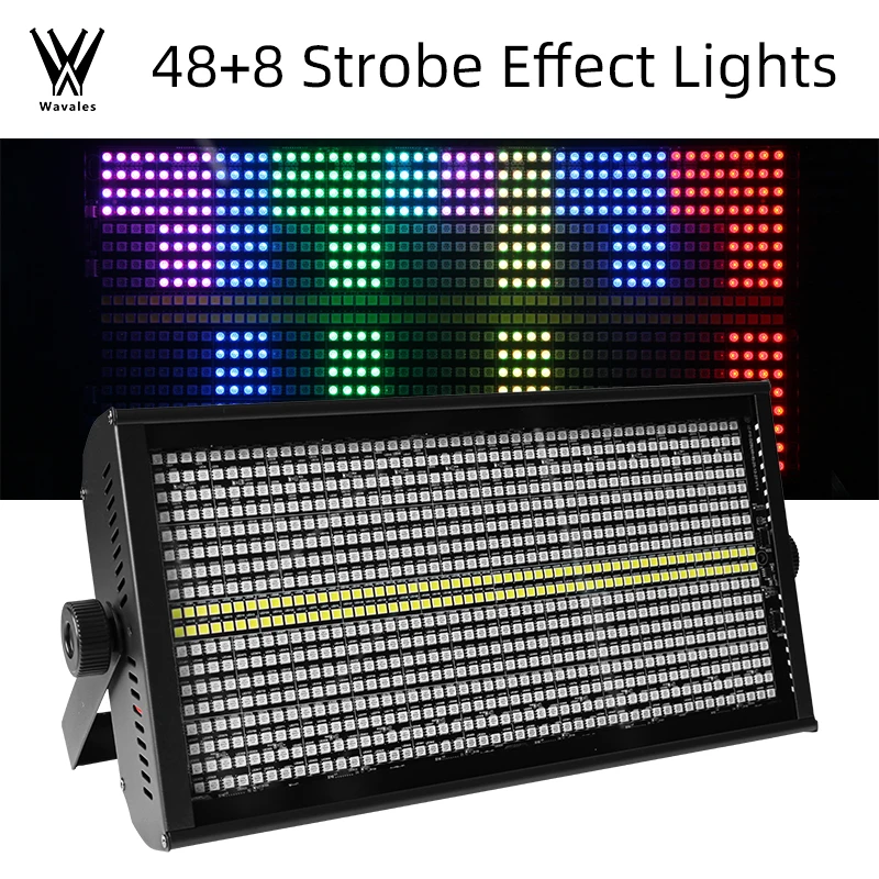 LED 48+8 Segments Strobe Light RGBW DMX512 Stage Flash Lamp Sound Activated Pixel Effect for DJ Disco Bar KTV Party