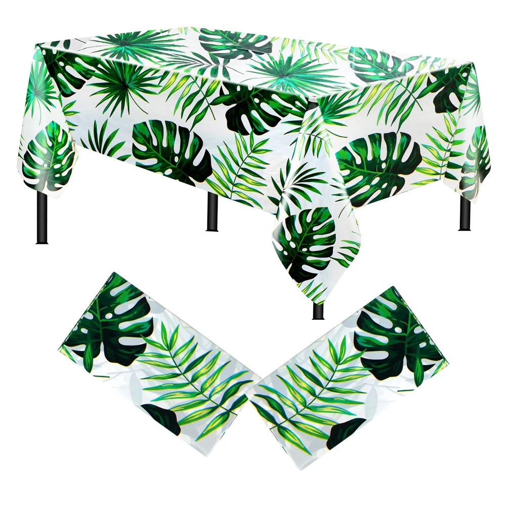

Tropical Palm Leaf Party Tablecloth Hawaiian Luau Party Summer Jungle Theme Party Decorations Wedding Birthday Home Table Decor