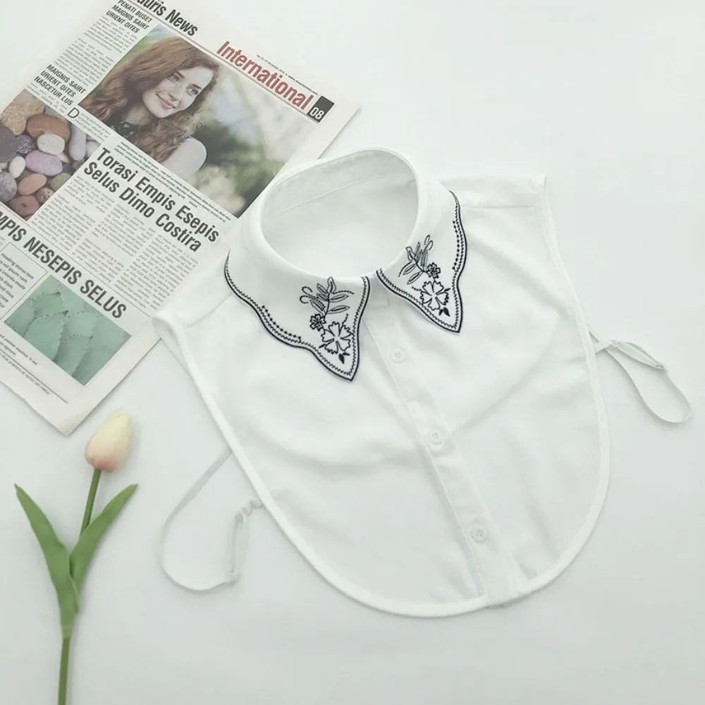 

Classic Solid Color False Collar Chiffon Removable Lapel Shirt Fake Collar Detachable Women Neck Collars Clothes Accessory