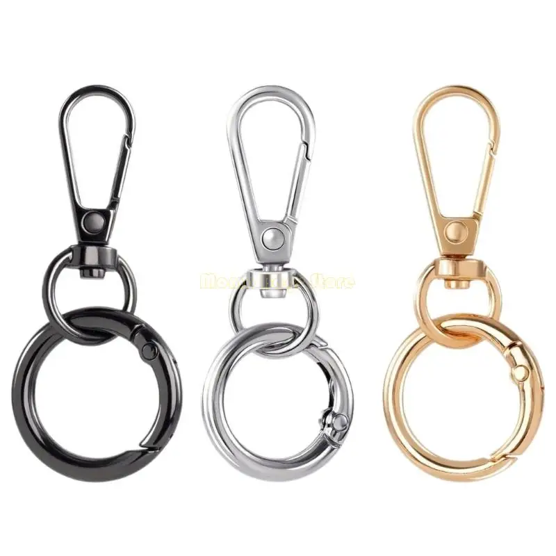 

X90D Metal Lobster Claw Clasp with Key Rings, Keychain Rings for Jewelry Making,Lanyard Clips Hook Clasps Clips