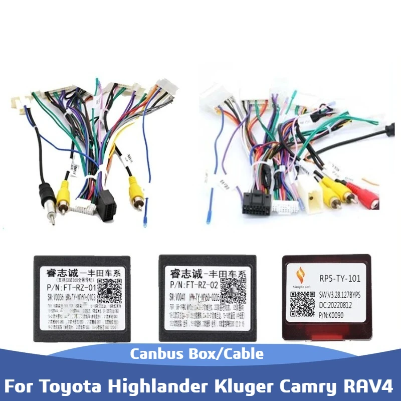 Canbus Box For Toyota Highlander Kluger Camry RAV4 Reiz Corolla Levin CHR Sienna Land Cruiser Fortuner Hilux Prius With Cable