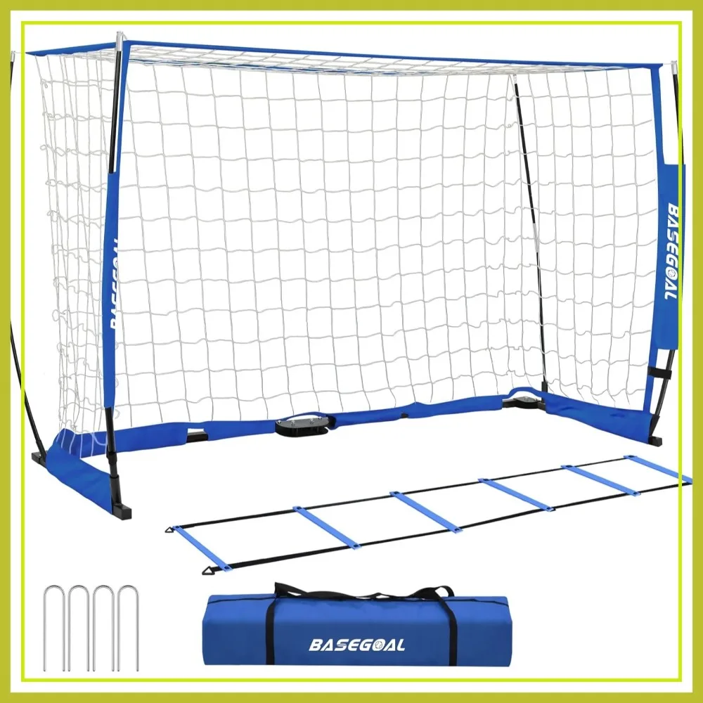 

Soccer Goal with Bow Frame, Collapsible Base & Agility Ladder, 6x4 ft