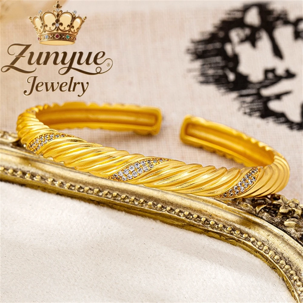 

Sand Gold Bracelet Trendy Starry Sky Twist Open Bracelet Best Selling Luxury Quality Jewelry Fashion Jewelry Charms Exquisite