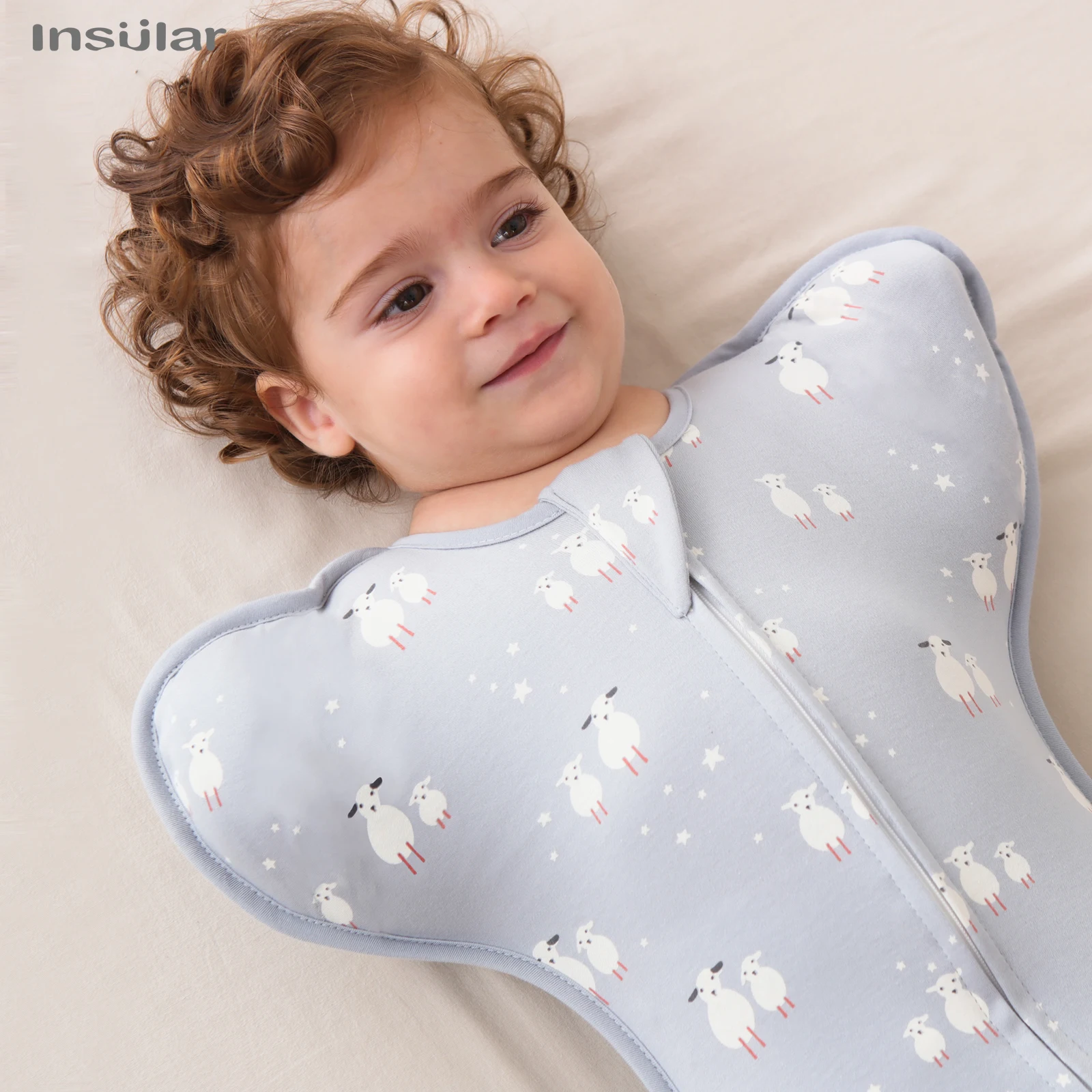 Newborn Baby Sleeping Bags Raised Hand Anti-shock Cotton Printed Sleepsacks Swaddle Blanket New Born Baby Items Baby Swaddle