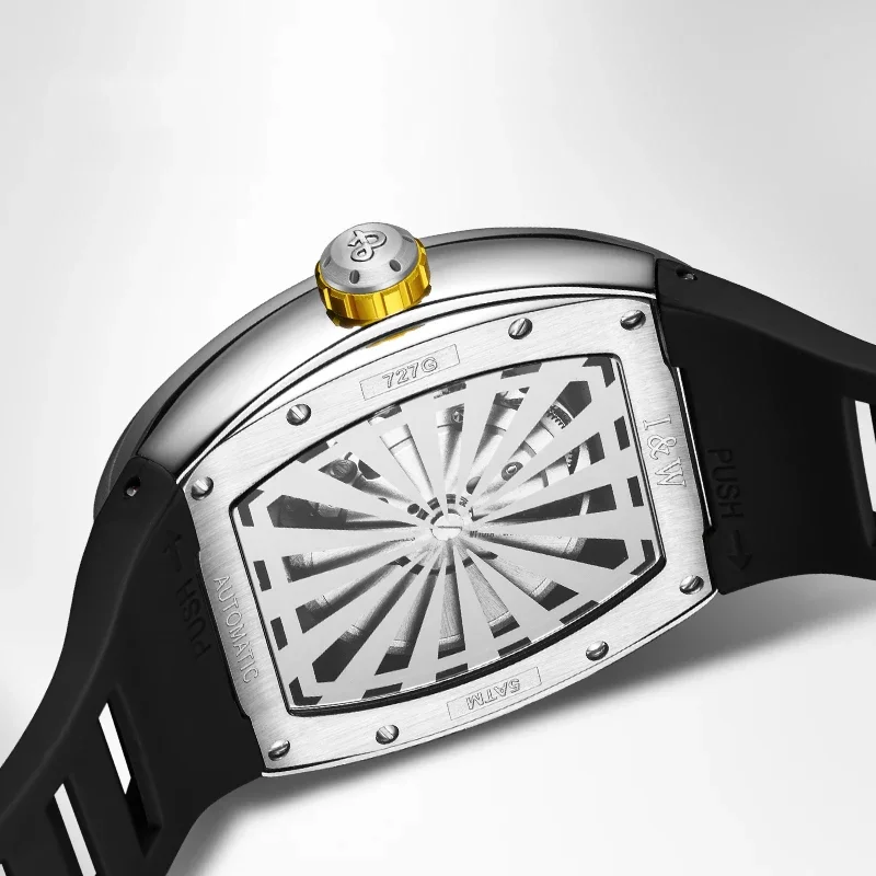 IW كرنفال الحركة التلقائية ساعات المعصم الميكانيكية ملحقاتها الياقوت مرآة تونيو مضيئة مقاوم للماء ساعة رياضية للرجال