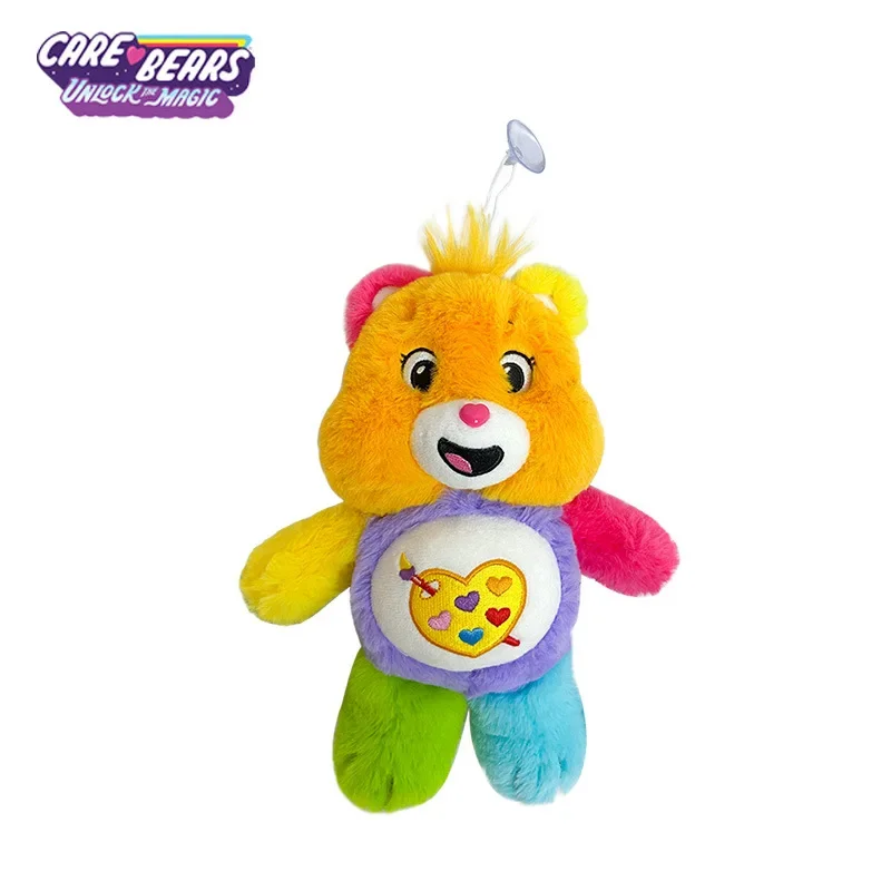 ใหม่ดูแลหมีหมีน่ารักน่ารักจี้ตุ๊กตาหมีกระเป๋าเป้สะพายหลังตุ๊กตาหมีสีรุ้งถ้วยดูดตุ๊กตาพวงกุญแจของขวัญสำหรับเด็ก