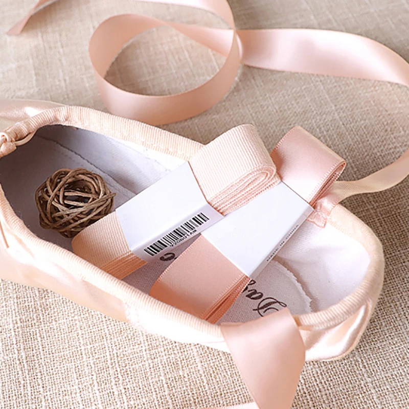 Woman Satin Canvas Ballet Pointe Shoes Bandage For Ballerina Dancing Satin Canvas Ballet Pointe Shoes Bandage For Ballerina