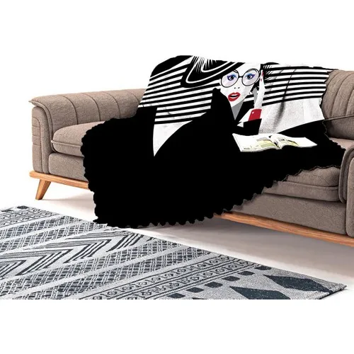 Realhomes Black White Fashion Woman Design Modern Chenille Sofa Cloth