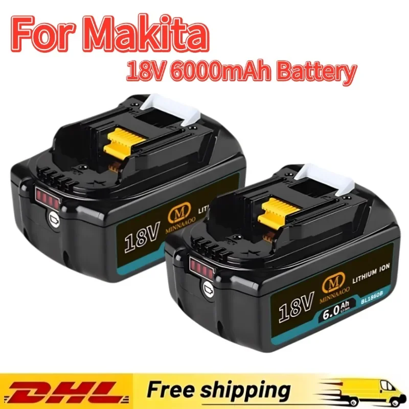 

100% Original For Makita 18V Battery 6000mAh Li-ion BL1860B BL1860 BL1850 BL1830 LXT Power Tools Replacement