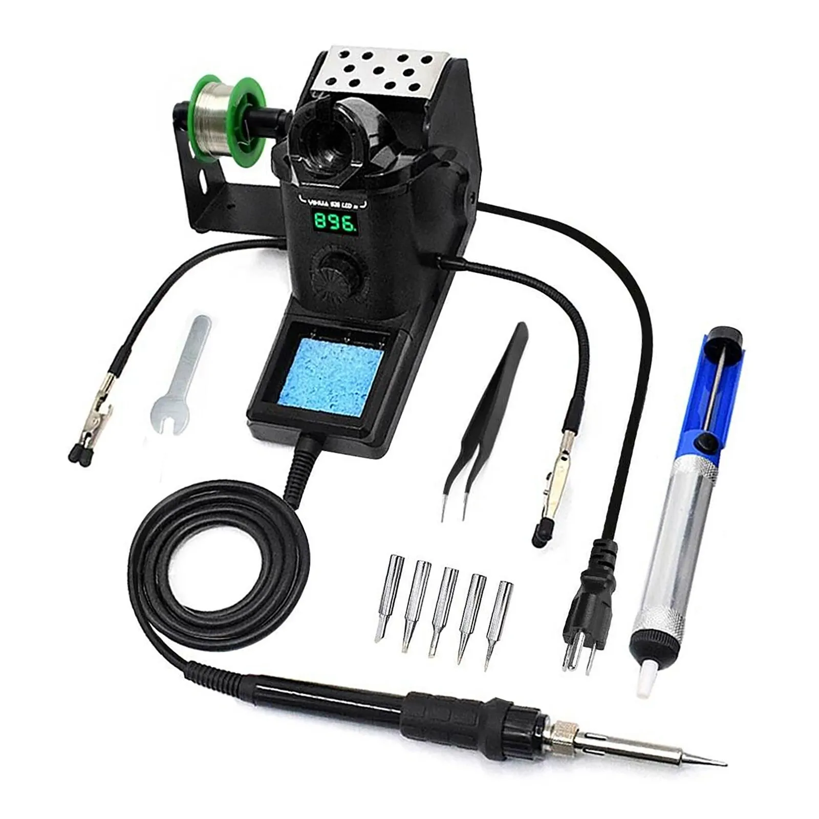 Portable Soldering Iron Black Digital Display Soldering Iron Station Kit Adjustable Temperature Soldering Iron 130W