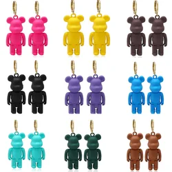 Creative Cute Candy Colorful Animal Gummy Bear Earrings Minimalism Cartoon Design Female Ear Hooks Danglers Jewelry Kids Gift