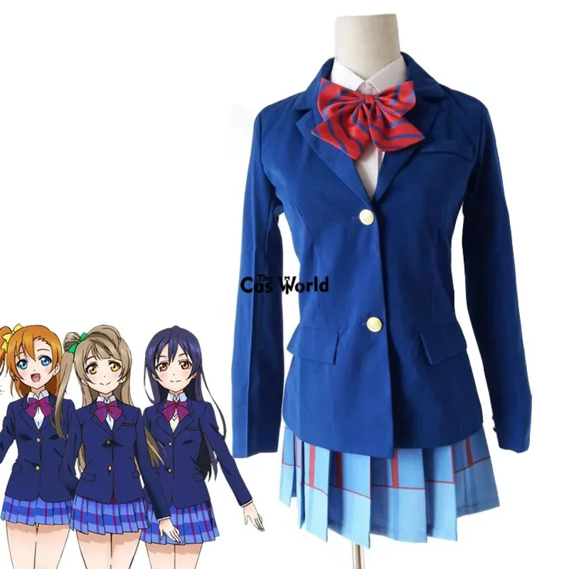 Kostum Cosplay Anime Seragam Sekolah Menengah Atas Otonokizaka Musim Dingin Love Live Minami Kotori Kousaka Honoka Sonoda Umi