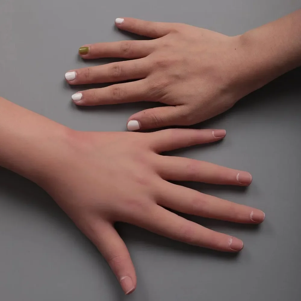 

excellent Silicon65cm Female Hand Gloves Sleeves Highly Simulated Texture Prosthesis Arm Cover Scars for Crossdresser Cosply