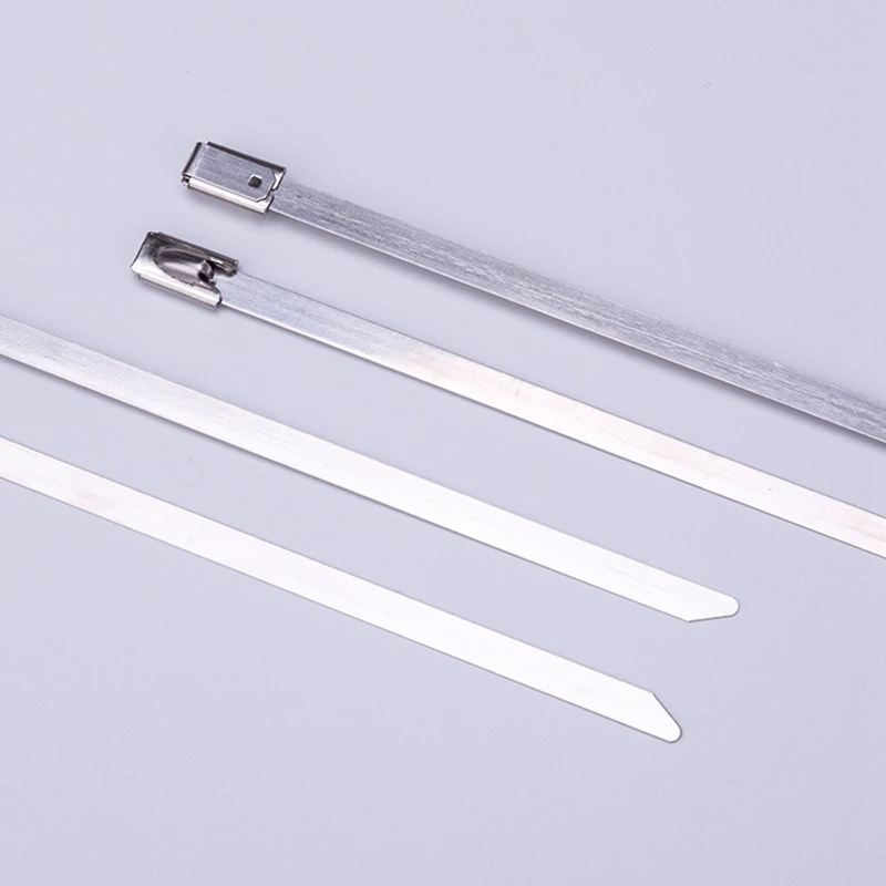 304 Stainless Steel Cable Ties Self-Locking Cable Ties, Multi-Function Exhaust Winding 100 Pieces Of Cable Ties
