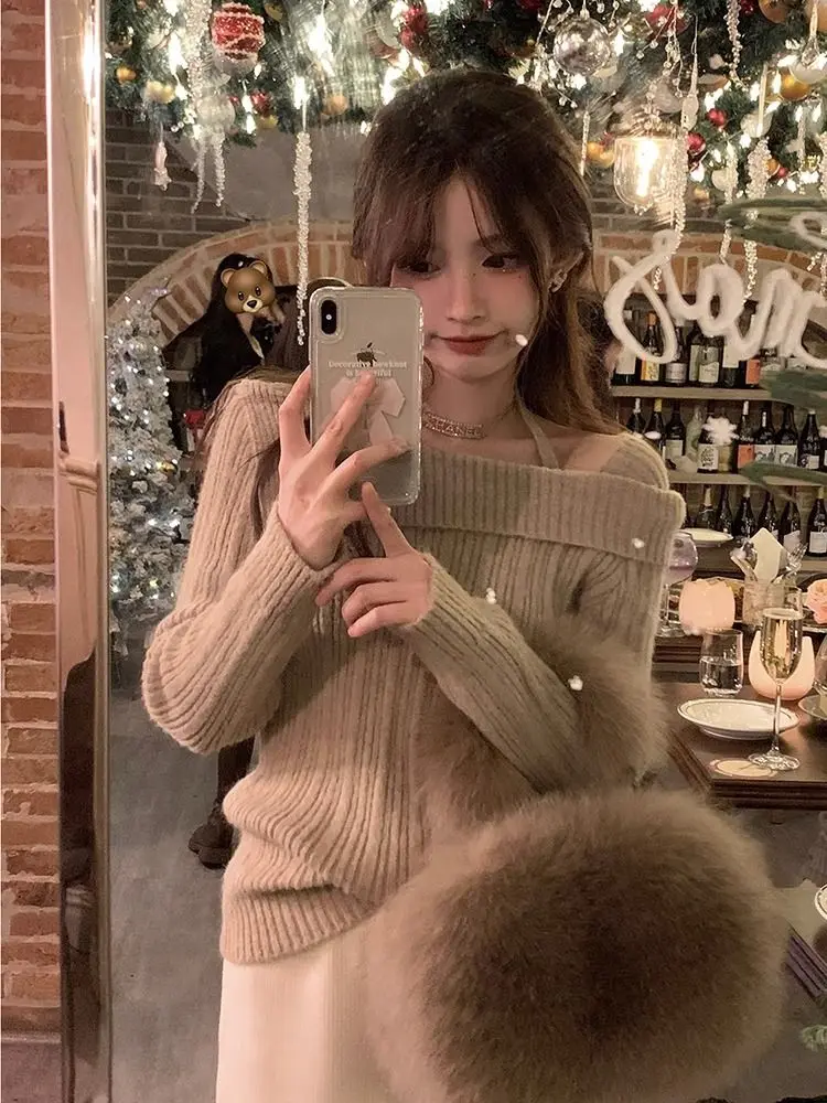 

Sweaters Jumpers Pullovers Woman Turtle Neck Decorated Sport Back Colorful Daily Warm Streetwears Performance Fit Gothi Ins