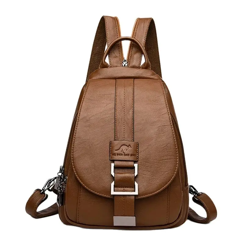 Designer Multifunctional Backpacks Women Fashion Anti theft Leather Travel Backpack Large Capacity School Bags for Teenage Girls