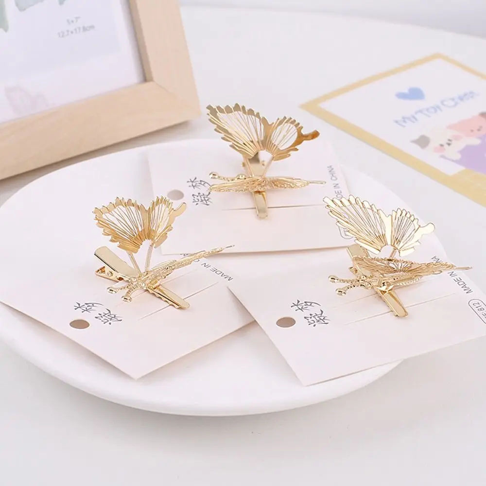 Gold Silver Moving Butterfly Hairpin Spring Hollow Out Butterfly Wings Butterfly Hair Clip Stage Performance Hair Decor