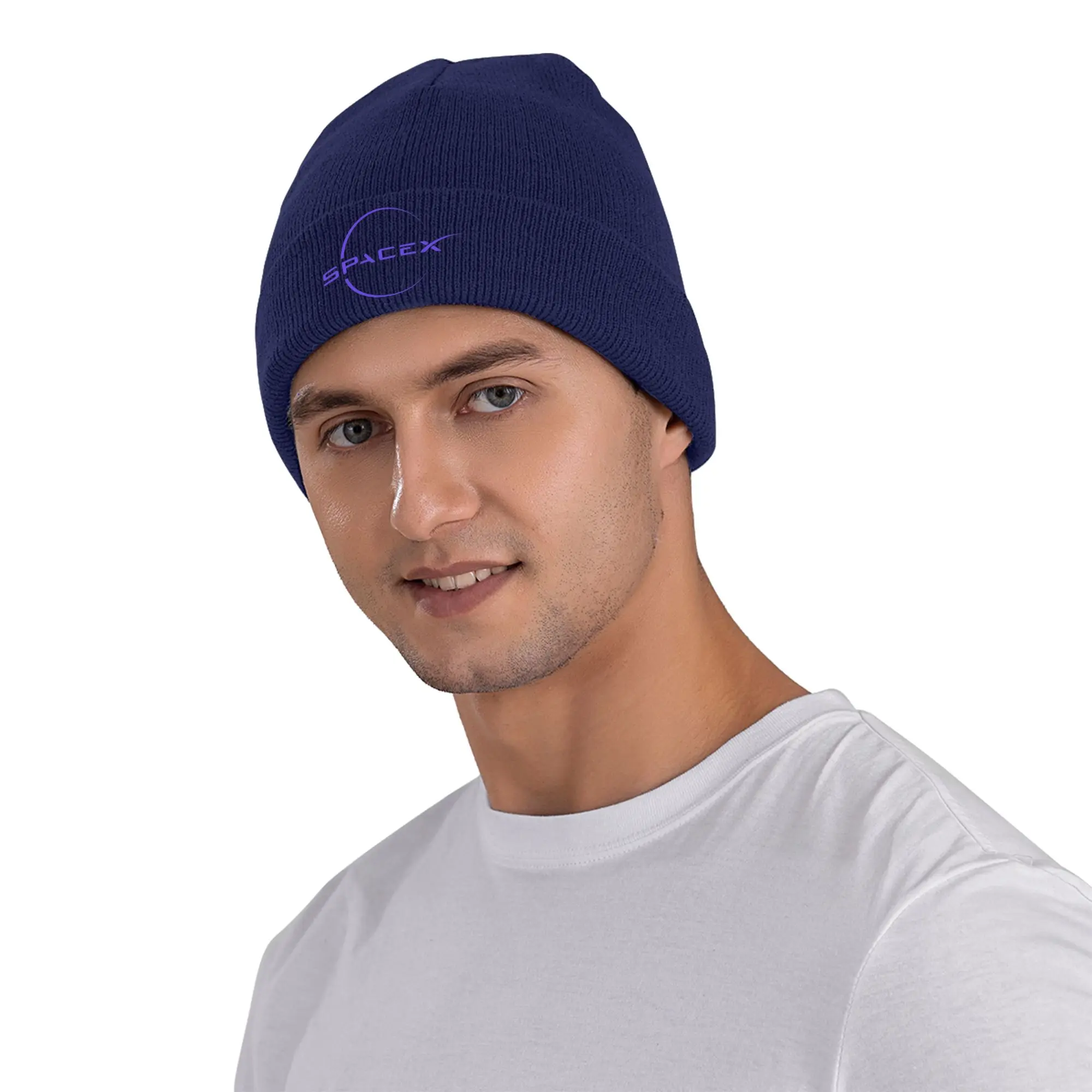 SpaceX Space X Logo Winter Skullies Beanies Hat Warm Autumn Knitted Hats Bonnet Caps for Women Men