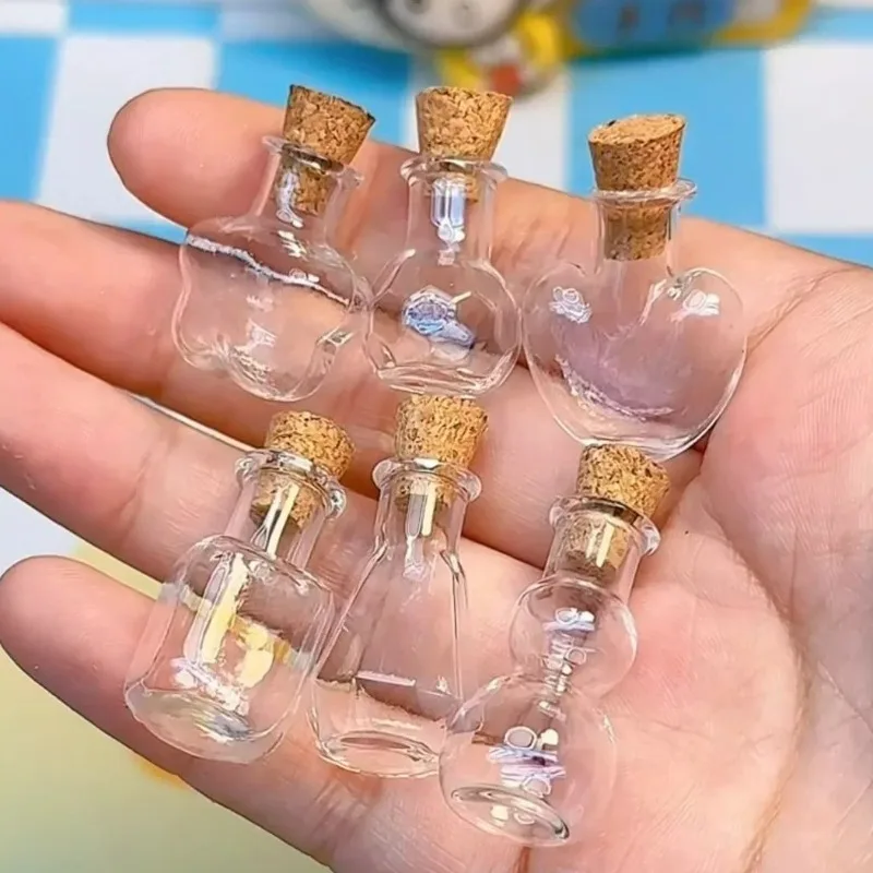 10/100PCS Transparent Mini Glass Bottle Cork DIY Decoration Exquisite Drifting Wishing Message Cute Jars Containers Gifts