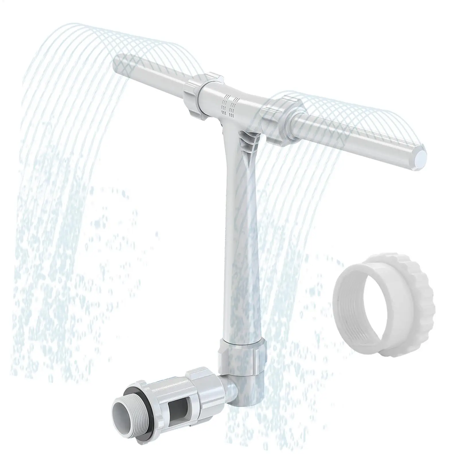 Pool Fountain Duals Spray Water Fountains forAbove Ground Inground Pools, 2-in-1 Adjustable Waterfall Pool Sprinkler Fountain