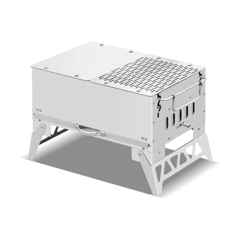 

Mini Camping BBQ Grill Household Outdoor Stainless Steel Charcoal BBQ Grill