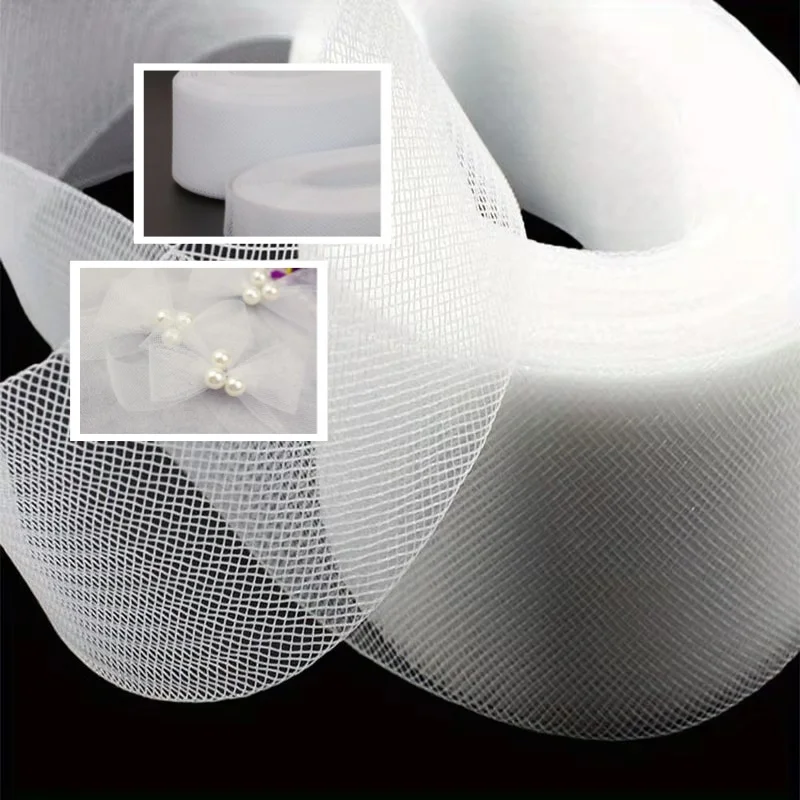 50/100/200 Yard Stiff Horsehair Braid for Polyester Boning Sewing Wedding Dress Dance Skirt Gowns Shaping Trimming Accessories