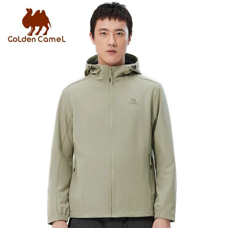 GOLDEN CAMEL Hiking Jackets for Men Soft Shell Jacket Women Plus Velvet Waterproof Windbreaker Warm Hooded Men's Winter Coats