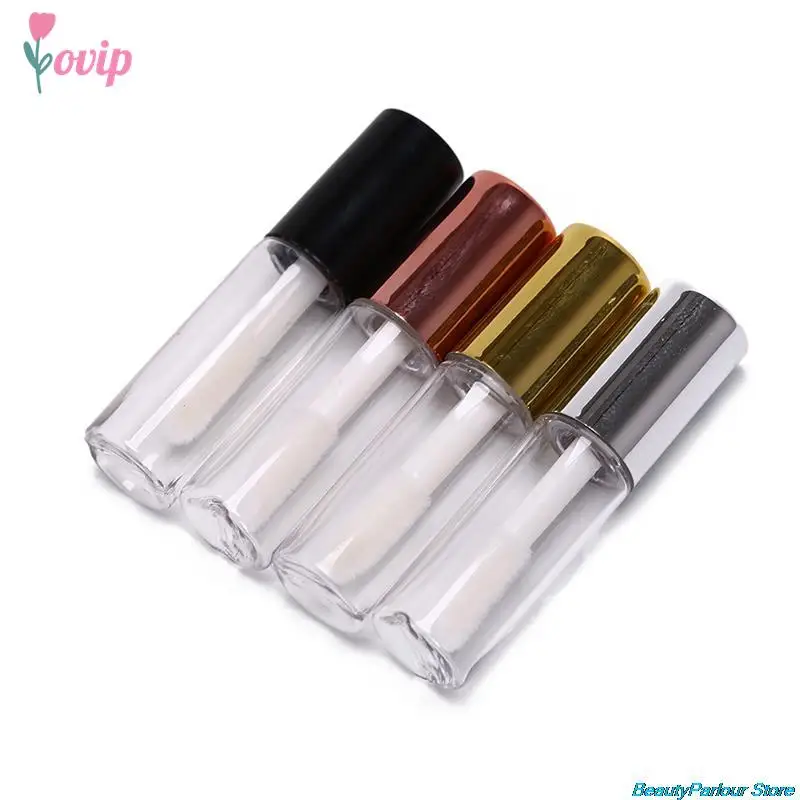 Tubo de bálsamo labial de plástico vacío, Mini contenedor de muestra de lápiz labial con tapa, tubos transparentes de brillo de labios de PE, 4,3x1cm, 10 Uds.