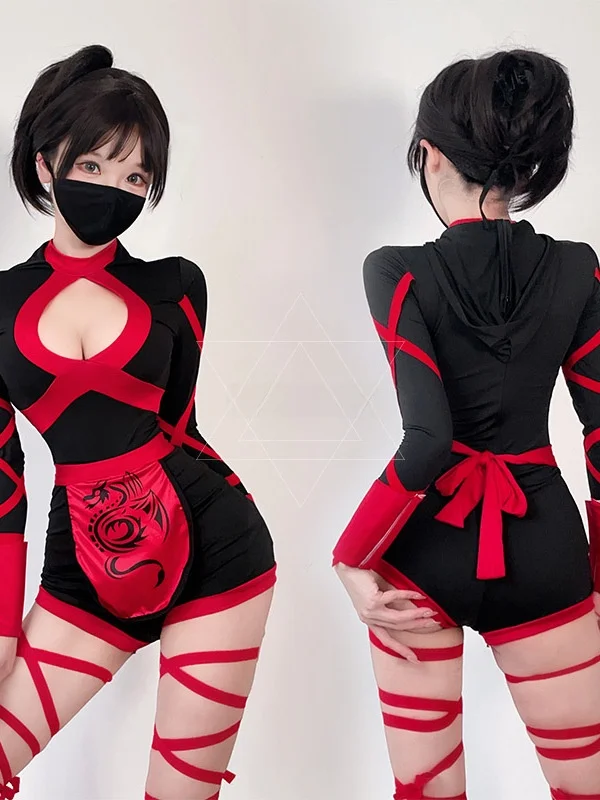 

Women's Masquerade Ninja Warrior Costume loween Nightclub Bar Dancing Masked Outfit Silk Polyester Warm Faux Silk Fill