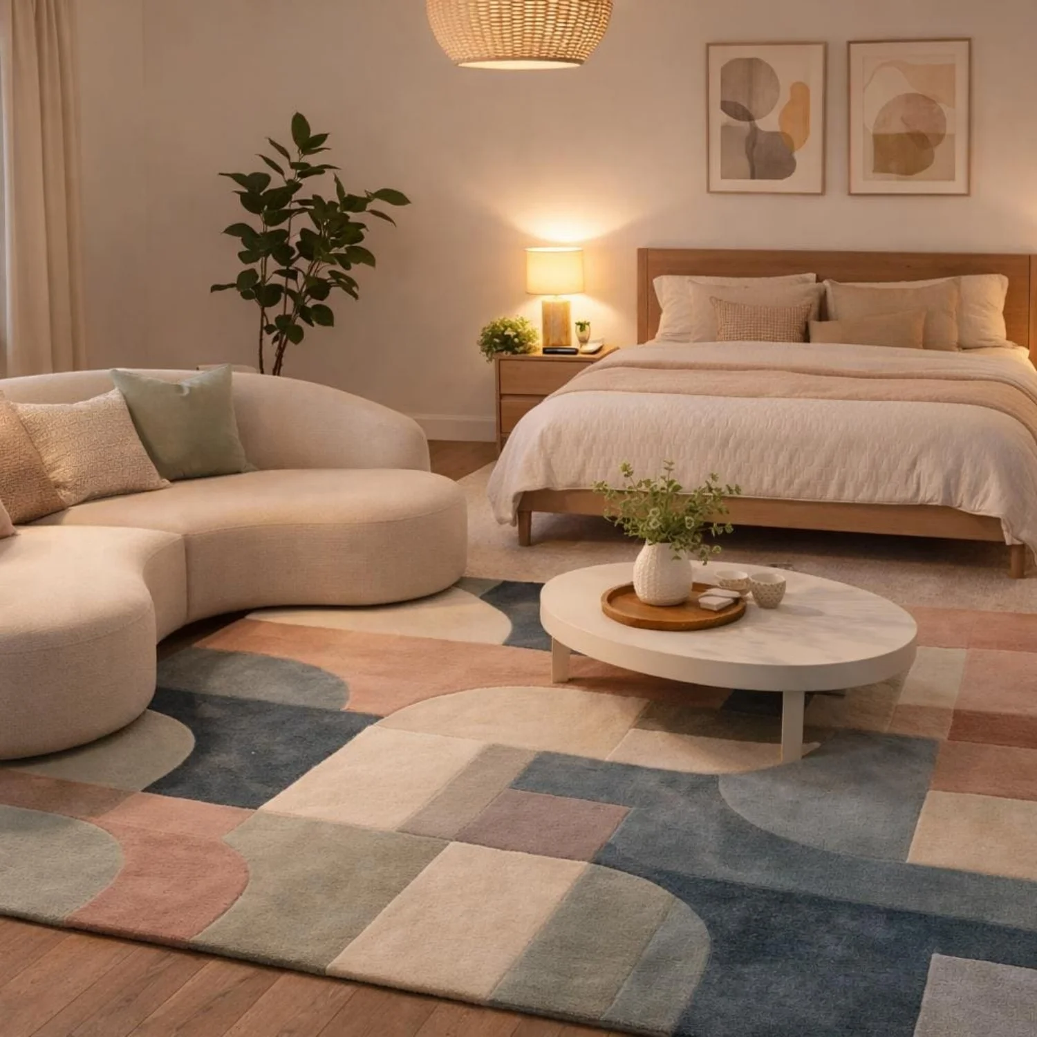 Room Decor Rug  Colorful Abstract H1and Tufted Rug, Mid Century R for Scandinavian Living Room, Quite Luxury DE1cor Teppich