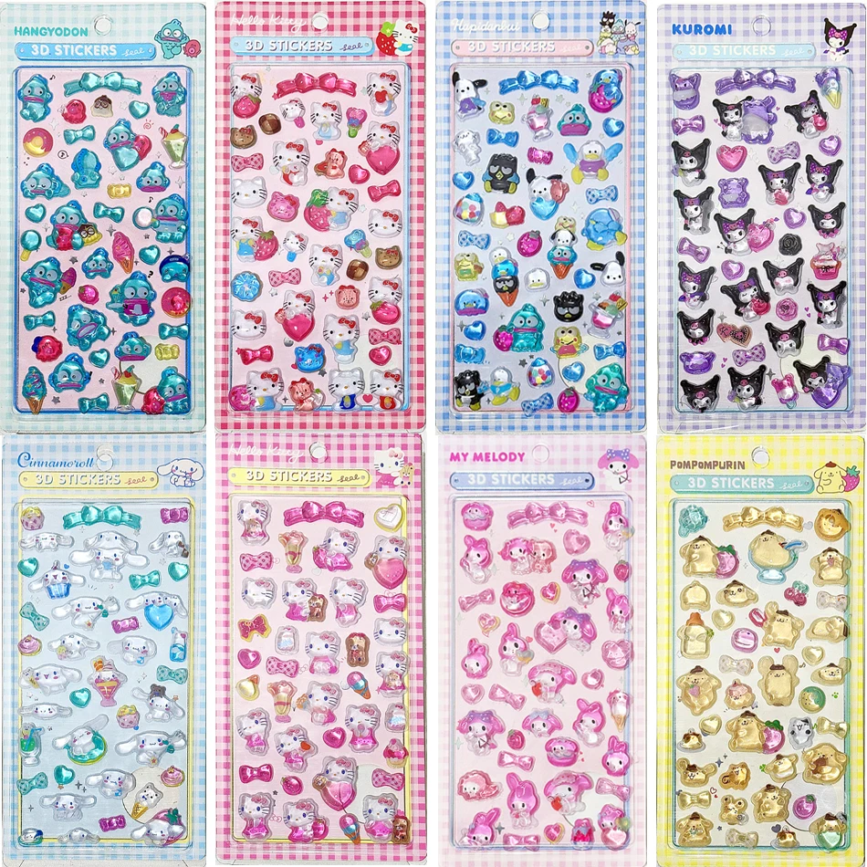 1/8 個 3D サンリオステッカーアニメサンリオクロミハローキティシナモロールクリスタル装飾ケースdiyおもちゃ誕生日ギフト