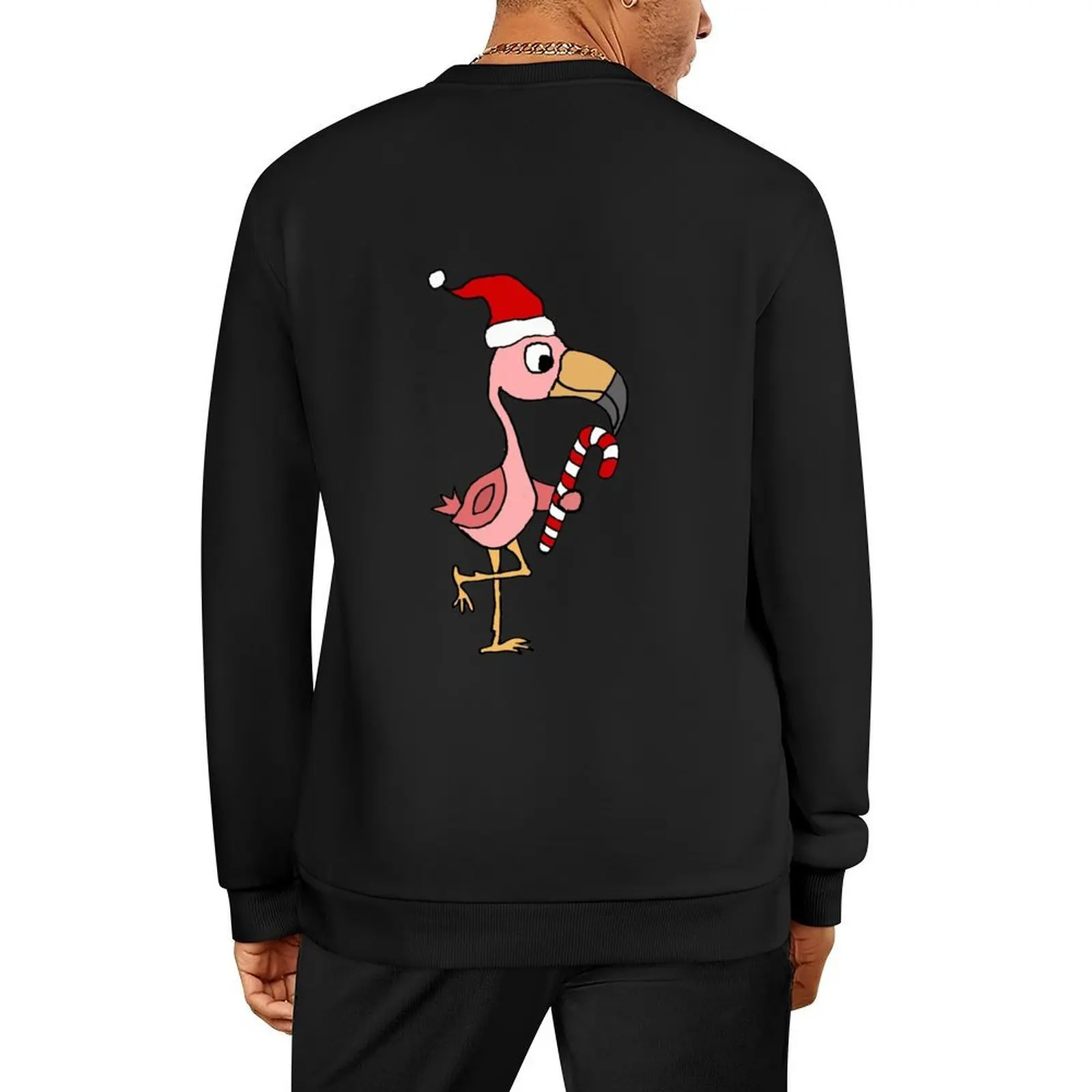 

Cool Funny Pink Flamingo Christmas Cartoon Pullover autumn jacket men men wear anime clothing mens clothing sweatshirt men