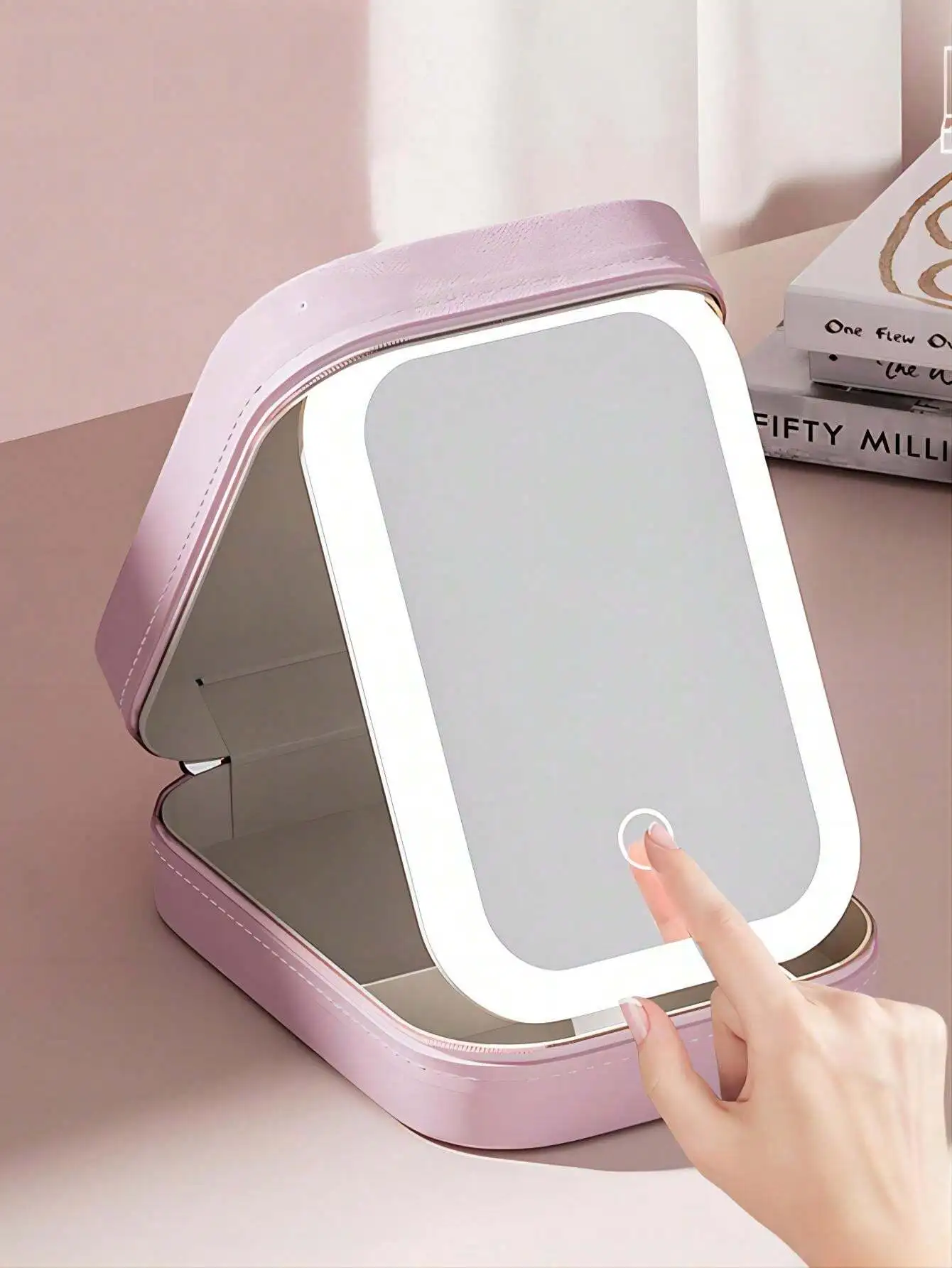 Travel Makeup Case With Lighted Mirror, Partitionable Cosmetic Bag, Professional Cosmetic  Organizer, Waterproof Portable, Trave