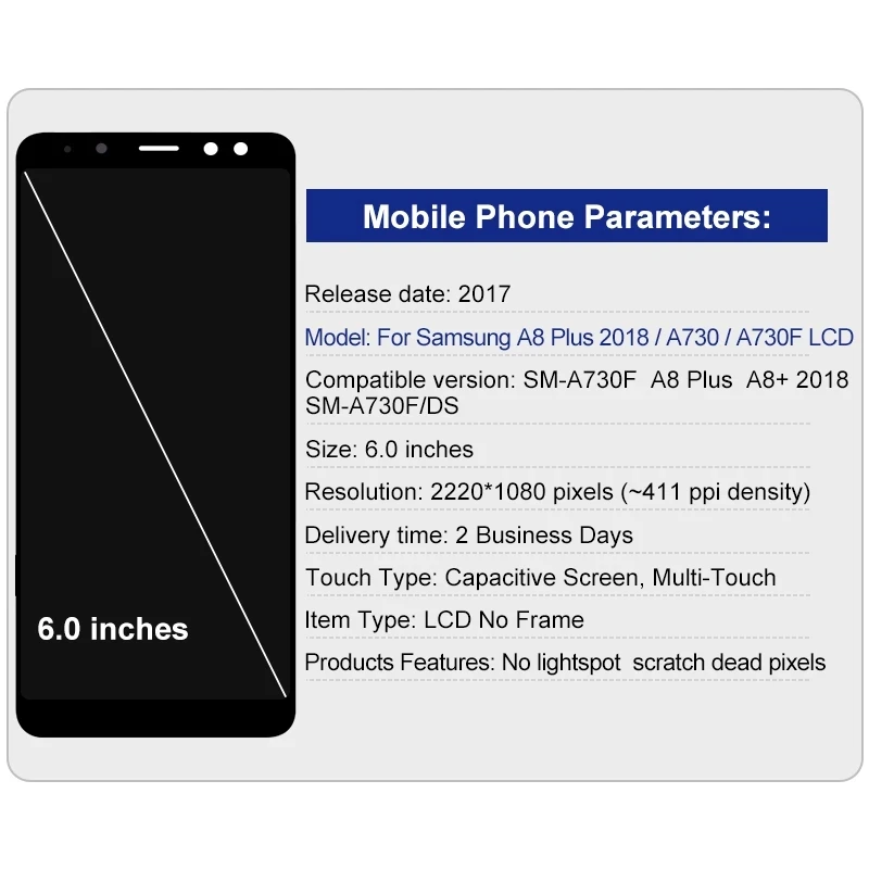 LCD For Samsung Galaxy A8 Plus 2018 LCD Display Touch Screen Digitizer For Samsung A730 SM-A730F A730F/DS LCD Screen for A8+