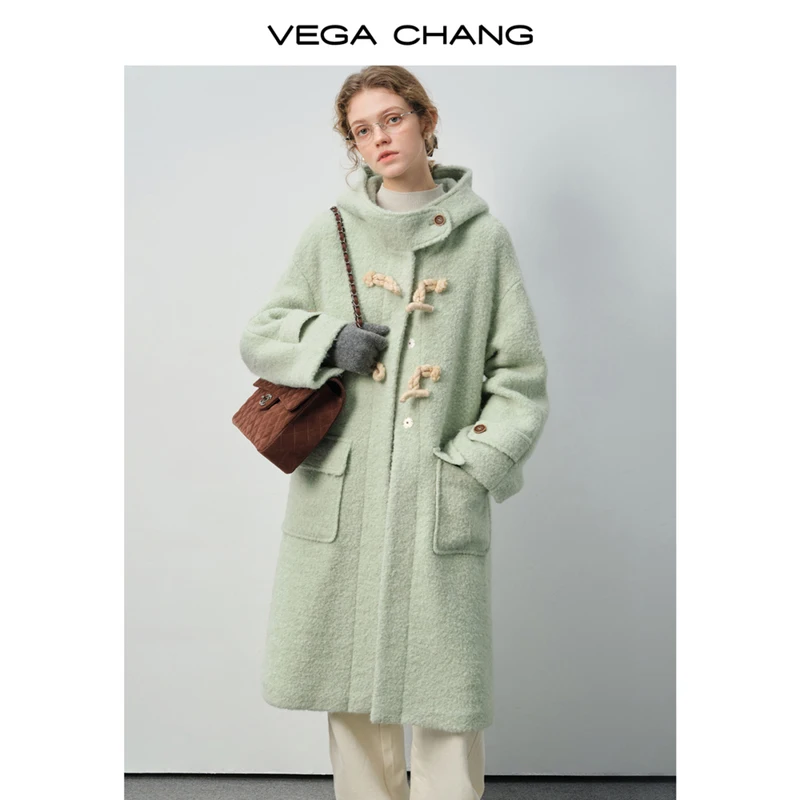 Vega Chang Neue vielseitige Winterjacke aus Wolle im Preppy-Stil für Damen