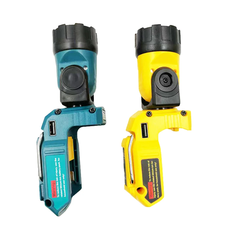 Spotlight LED Warning Light Work Lamp Flashlight USB Charger For Makita For DeWalt 10.8V 12V Li-ion Battery BL1021 BL1041 DCB120