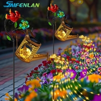 Solar Watering Can Lights Fairy Gardening Gifts for Women Mom Grandma Outdoor Garden Decor Hanging Solar Lantern Fairy Lights