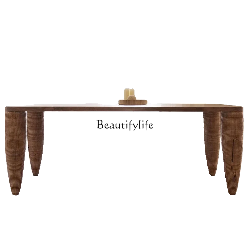 

Silent Style Solid Wood Dining Table Creative Personality Rectangular Retro Long Table