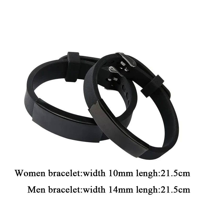 Personalized Custom Name Text Silicone Bracelet Men Punk Lovers Black Engrave Logo Id Bracelets For Women Friends Luxury Brand